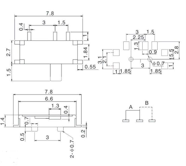 MSK-01F(薄柄）撥動開關