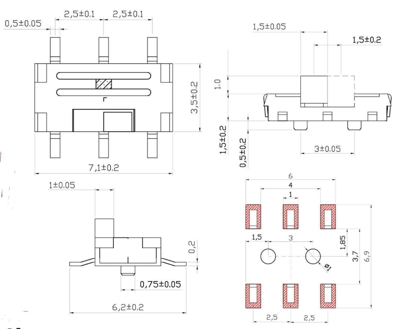 MSK-01P(薄柄）撥動開關