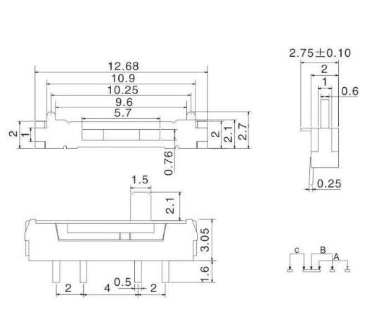 MSK-03R(右復位)撥動開關