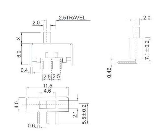 SS-12G21(1p1t)撥動開關