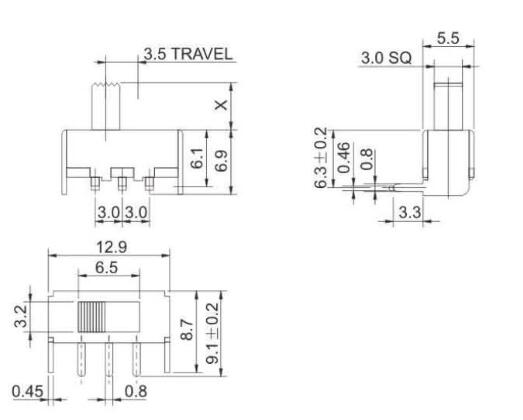 SS-12F23(1p2t)撥動開關