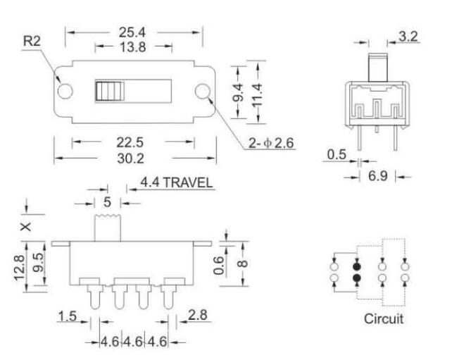 SS-23I01(2P3T)撥動開關