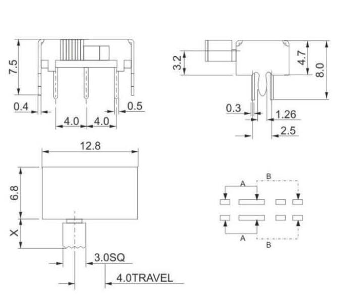 SK-22H07(2P2T)撥動開關