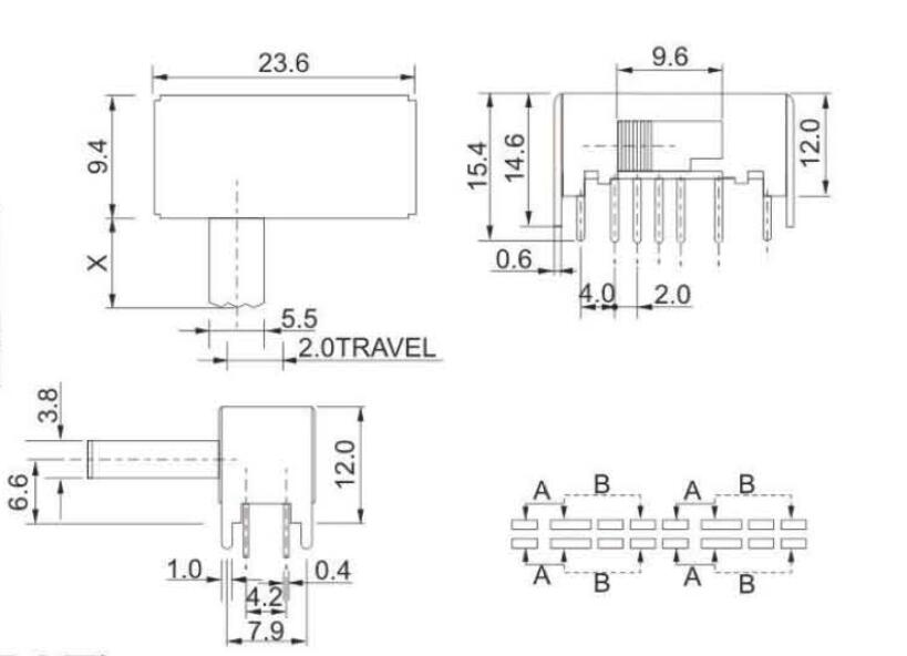 SK-43D01(4P3T)撥動(dòng)開關(guān)