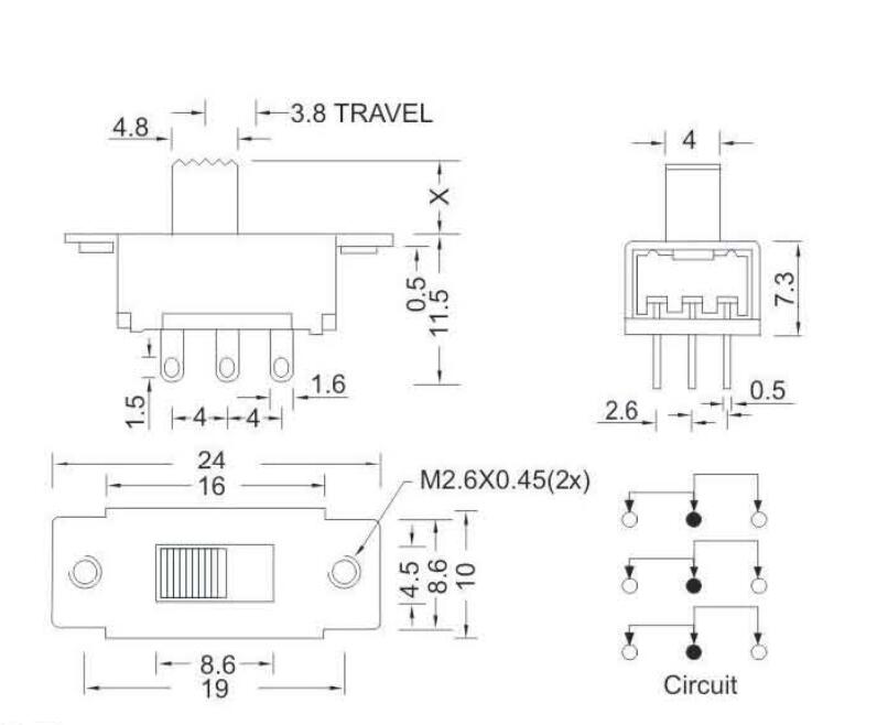 SS-32H01(3P2T)撥動開關