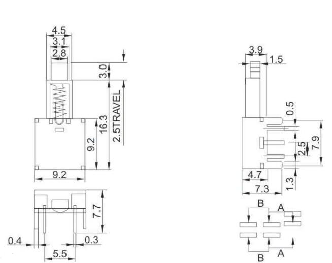 PS-22E50(2P2T)撥動開關